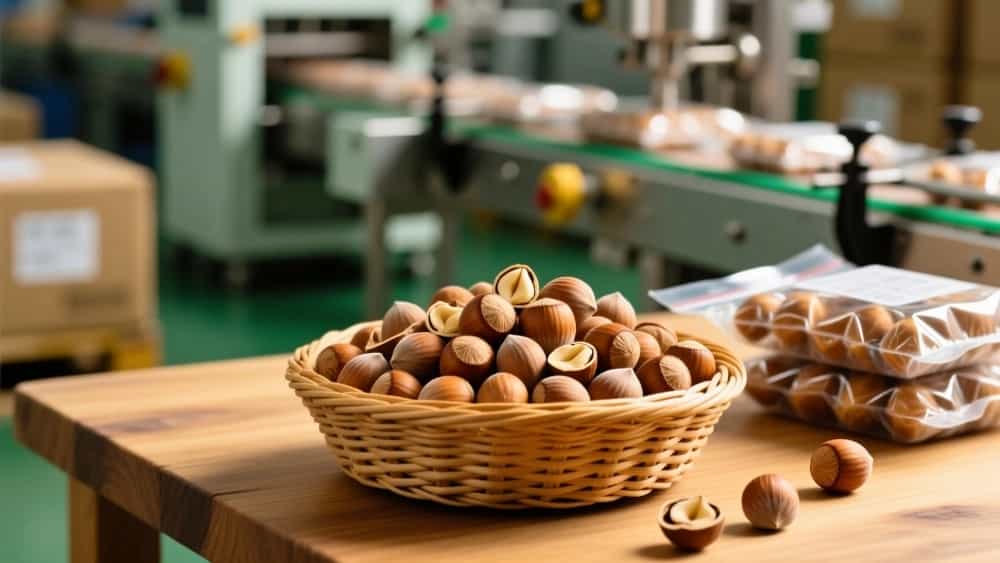 تولید و بسته‌ بندی مغز فندق صادراتی